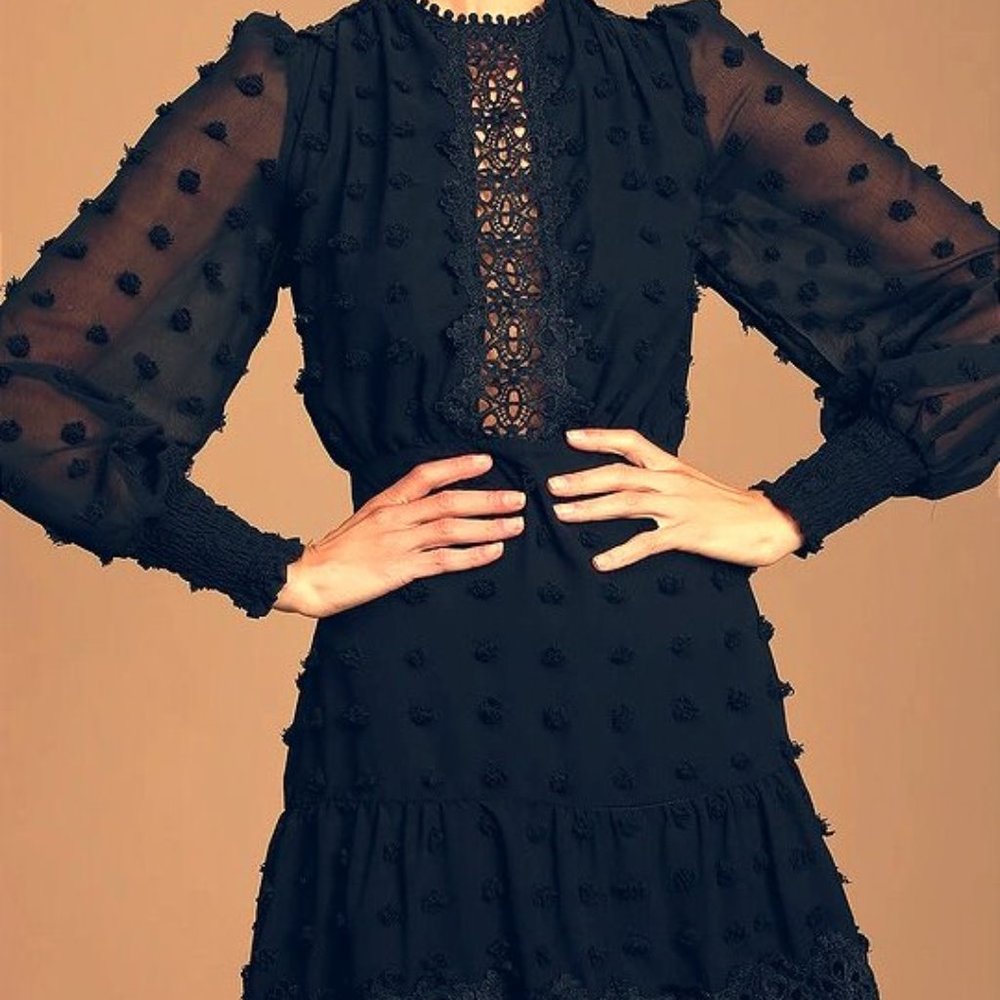 LONG SLEEVE MINI DRESS FOR COCKTAIL PARTY